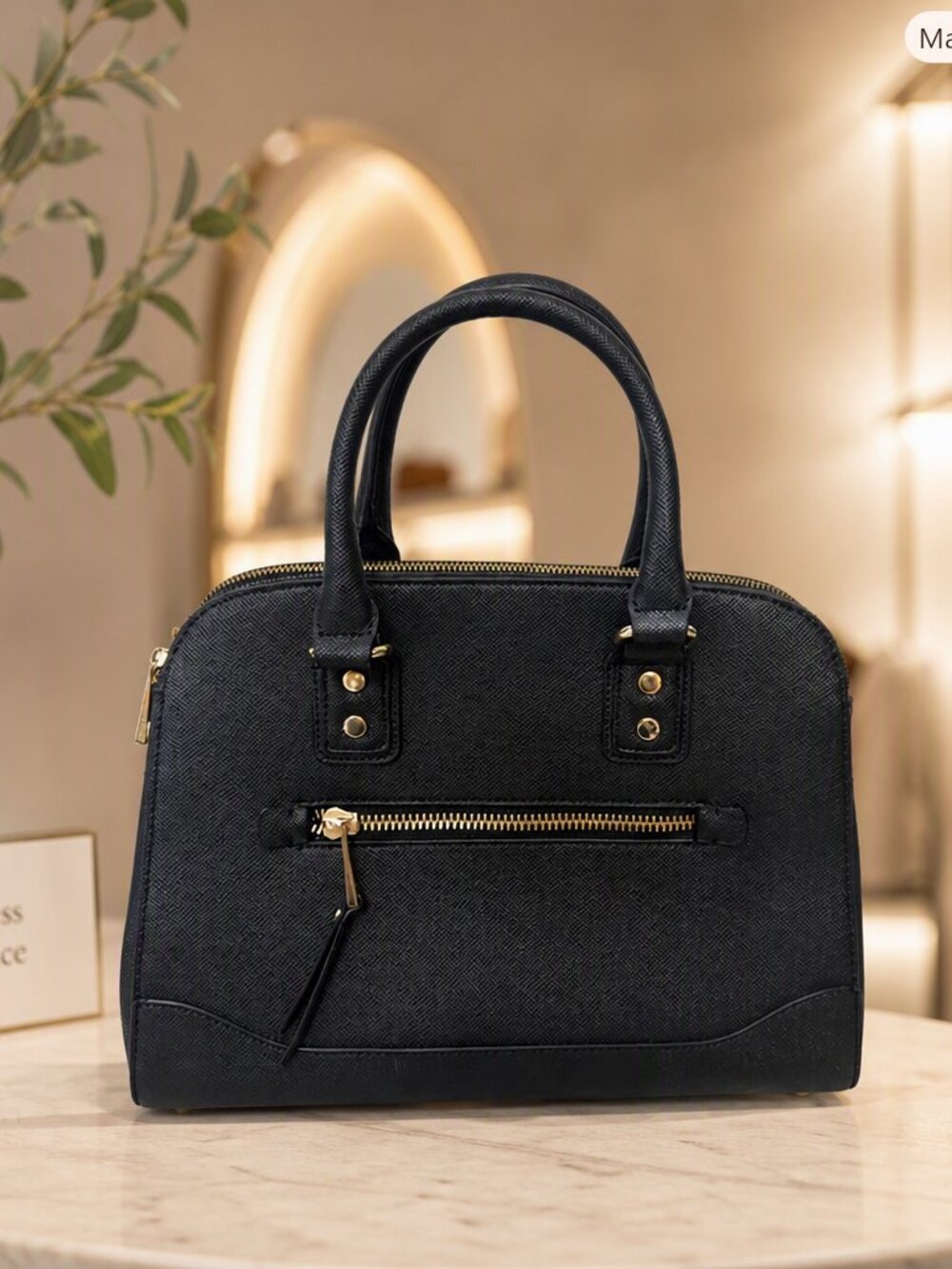 Aldo Black Structured Satchel